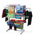 Plastic and metal hanging clothes drying rack